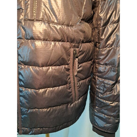 J.Crew Down Filled Puffer Mock Neck Jacket 2 Way Zipper Black Pockets Size M - Picture 4 of 12